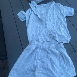 We Wore What 2 piece  button down shorts  and shirt set